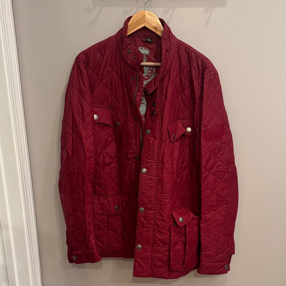 Barbour Men's Quilted Jacket - Deep Red